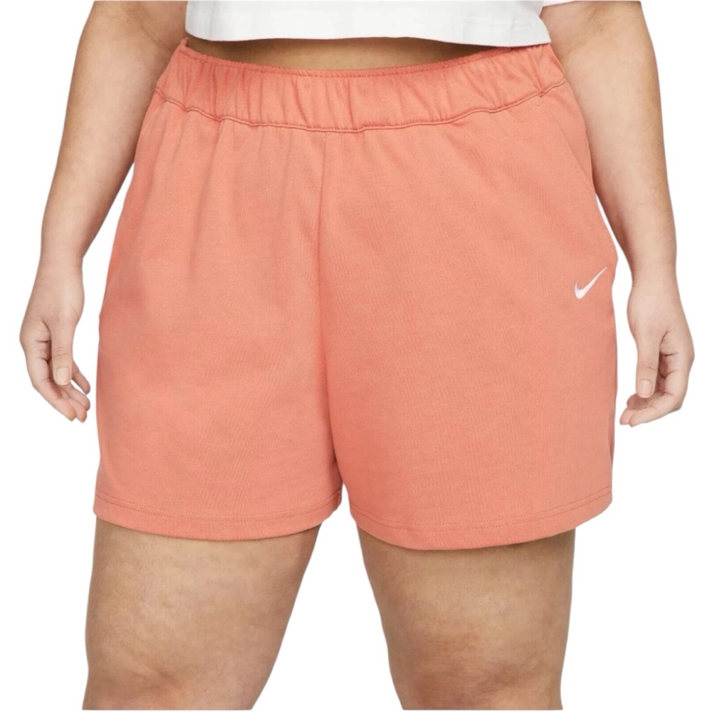 NIKE Women 3XL Loose Fit High Rise Madder Root Cotton Jersey 5" Sweat Shorts